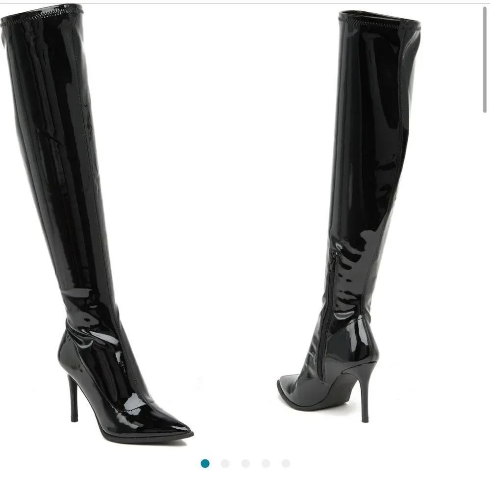 Steve Madden Stiles Tall Patent Leather Boots NEW